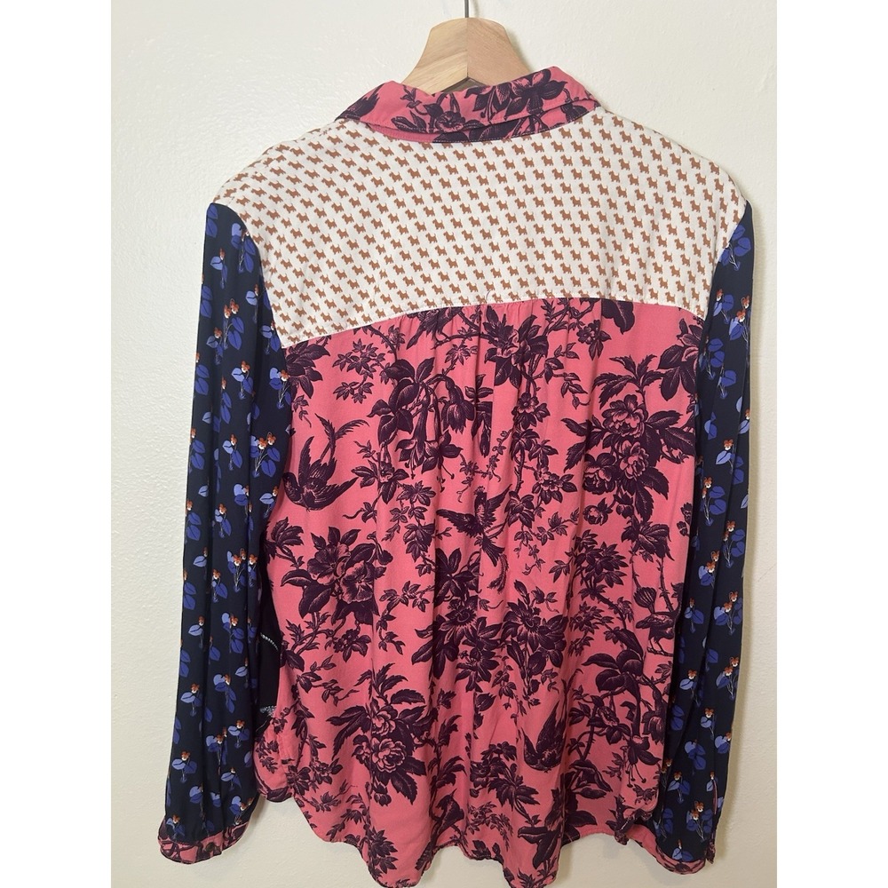 Maeve Alisa Contrast Button down Shirt With Bows, Floral, And Dog Print - Picture 5 of 8